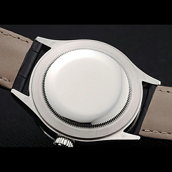 Rolex Cellini Time Silver Case White Dial Black Leather Bracelet new60537