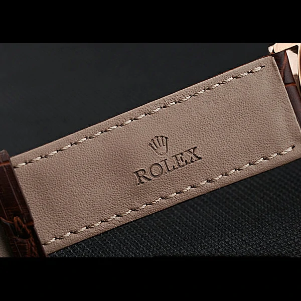 Rolex Cellini Time Gold Case White Dial Brown Leather Bracelet new60539