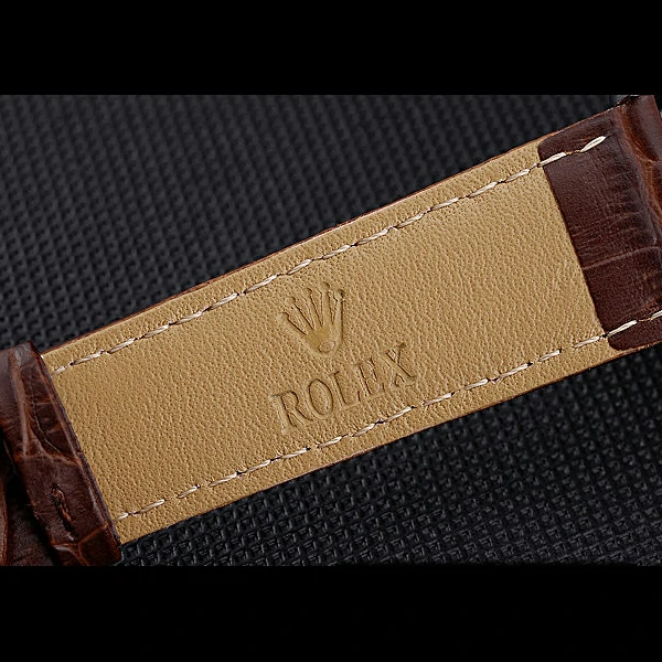 Rolex Cellini White Dial Stainless Steel Case Brown Leather Bracelet new60649
