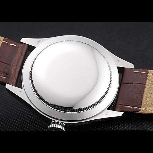 Rolex Cellini White Dial Stainless Steel Case Brown Leather Bracelet new60649