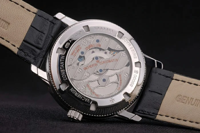 Vacheron Constantin Patrimony Traditionnelle Black Dial Stainless Steel Case Black Leather Bracelet new108742