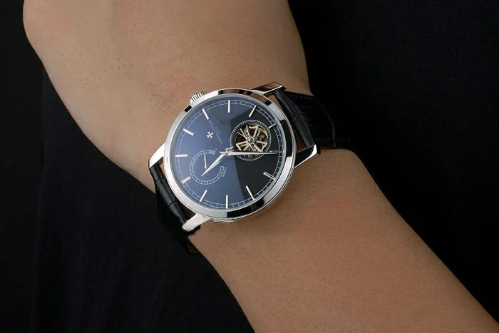 Vacheron Constantin Patrimony Traditionnelle Black Dial Stainless Steel Case Black Leather Bracelet new108742