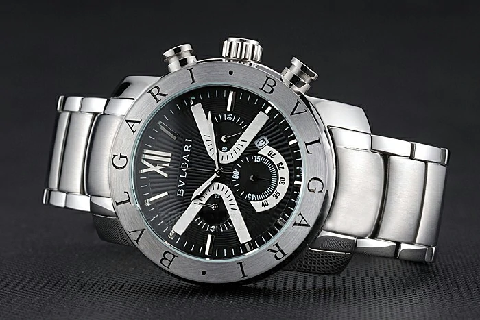 Bvlgari Diagono 46mm Black Dial Stainless Steel Case And Bracelet new110613