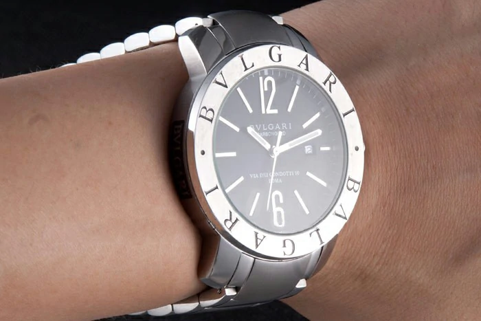 Bvlgari Bvlgari 42mm Black Dial Stainless Steel Case Two Tone Steel Bracelet new116394