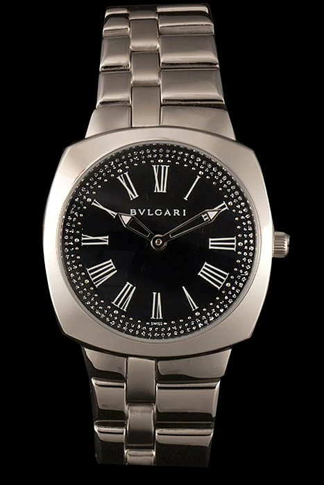 Bvlgari Octo 30mm Diamond Decorated Black Dial Stainless Steel Bracelet new116403