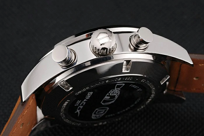 Tag Heuer Carrera SpaceX Silver Bezel with Black Dial and Light Brown Leather Strap new117629