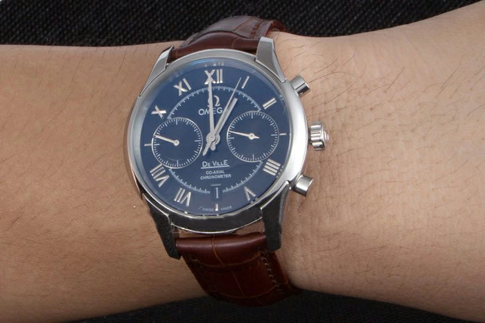 Omega DeVille Silver Bezel with Grey Dial and Brown Leather Strap new117755