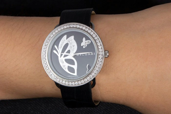 Bvlgari ZERO1 Butterfly Motif Black Leather Band Black Dial new117974