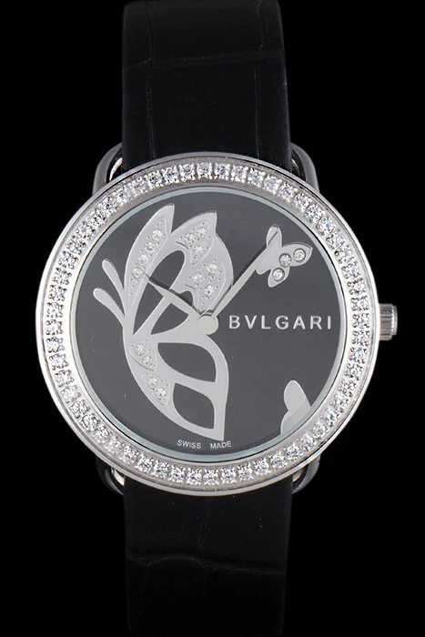 Bvlgari ZERO1 Butterfly Motif Black Leather Band Black Dial new117974