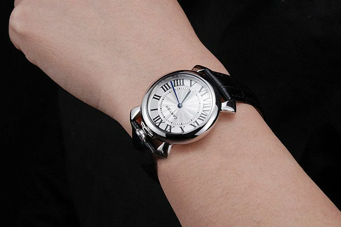 Cartier Rotonde Blue Crown Black Leather Bracelet new118390