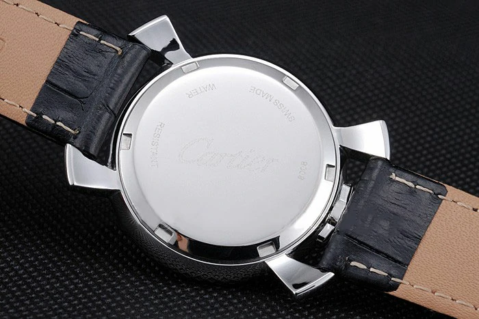 Cartier Rotonde Blue Crown Black Leather Bracelet new118390
