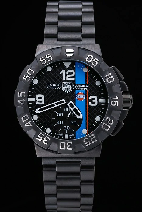 Tag Heuer Formula One Special Gulf Edition Black Dial And Blue Ion Plated Steinless Steel Bracelet new118810
