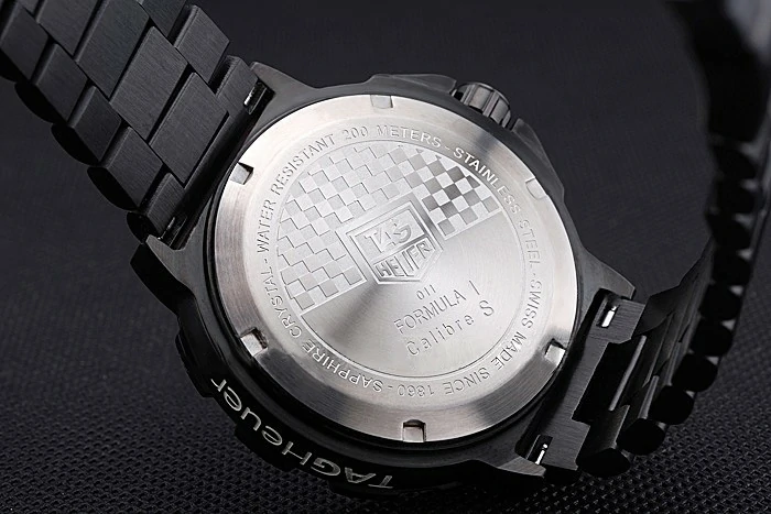 Tag Heuer Formula One Calibre S Black Dial Orange Numerals Ion Plated Steinless Steel Bracelet new118822