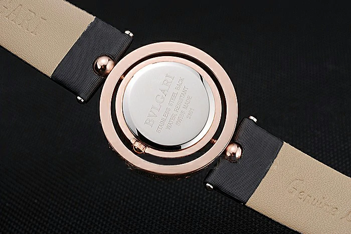 Bvlgari B.ZERO1 Gold Case Black Leather Bracelet new119220