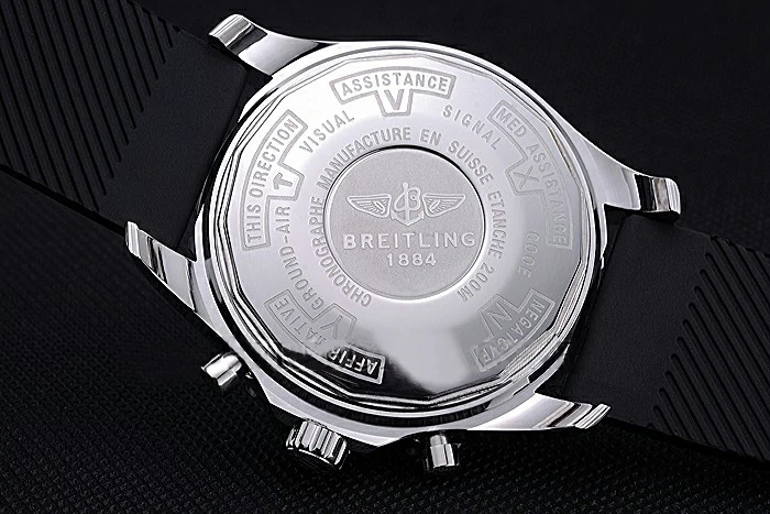 Breitling Professional Chronospace Black Dial Rubber Bracelet new119298