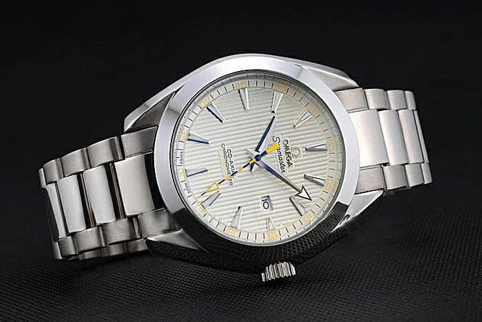 Omega Seamaster Aqua Terra Ivory Dial Black And Yellow Seconds Hand Stainless Steel Bracelet new119319