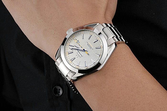 Omega Seamaster Aqua Terra Ivory Dial Black And Yellow Seconds Hand Stainless Steel Bracelet new119319