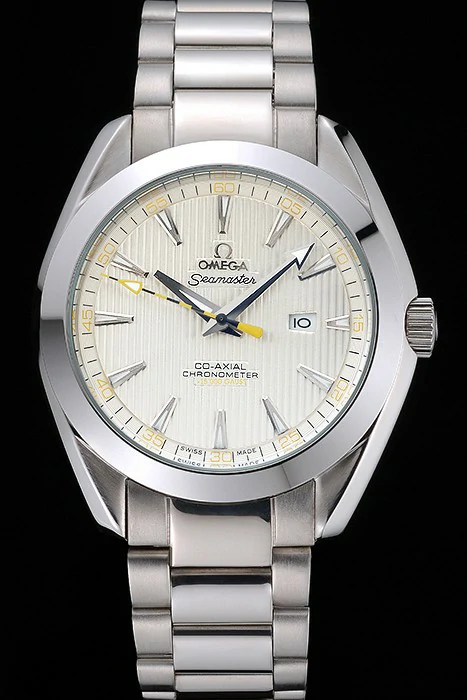 Omega Seamaster Aqua Terra Ivory Dial Black And Yellow Seconds Hand Stainless Steel Bracelet new119319