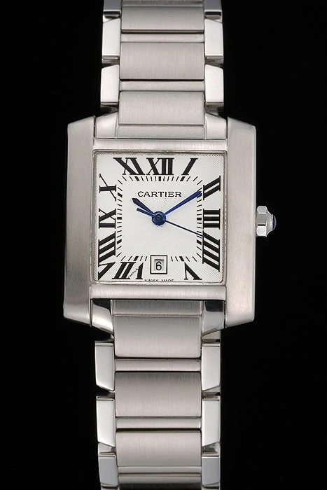 Cartier Tank Francaise Steel Case White Dial Roman Numerals Stainless Steel Bracelet new119927