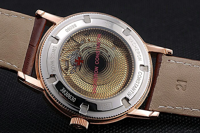 Vacheron Constantin Patrimony Contemporaine Rose Gold Case White Dial Brown Leather Bracelet new120081