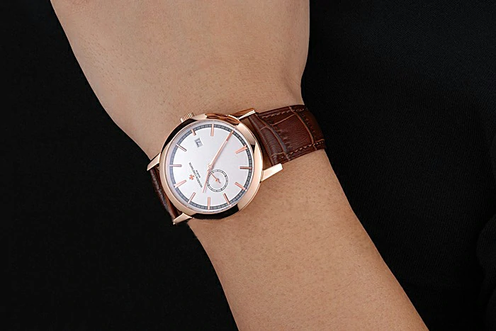 Vacheron Constantin Patrimony Contemporaine Rose Gold Case White Dial Brown Leather Bracelet new120081