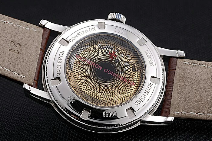 Vacheron Constantin Patrimony Contemporaine Stainless Steel Case White Dial Brown Leather Bracelet new120084