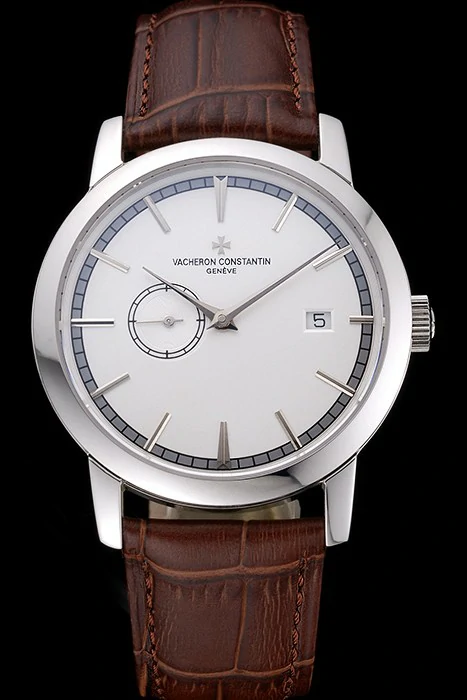 Vacheron Constantin Patrimony Contemporaine Stainless Steel Case White Dial Brown Leather Bracelet new120084