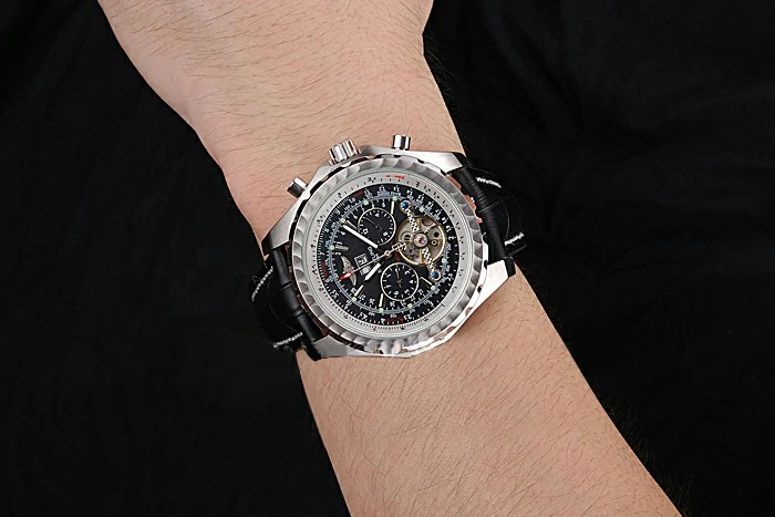 Breitling Bentley Mulliner Tourbillon Black Dial Stainless Steel Case Black Leather Strap new120702