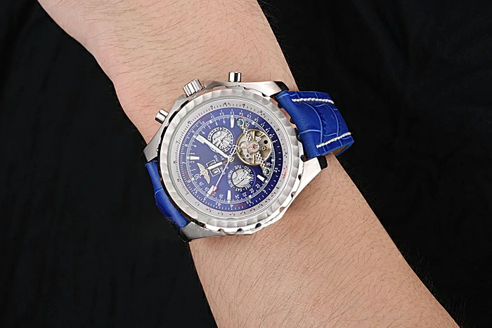 Breitling Bentley Mulliner Tourbillon Blue Dial Stainless Steel Case Blue Leather Strap new120704