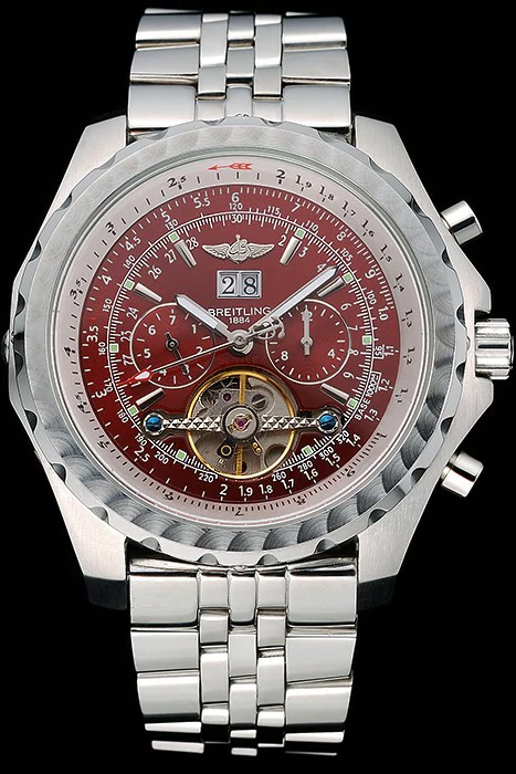 Breitling Bentley Mulliner Tourbillon Red Dial Stainless Steel Case And Bracelet new120707