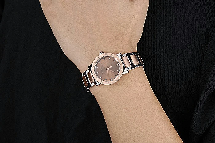 Bvlgari Solotempo Gold Dial With Diamonds Stainless Steel Case Two Tone Bracelet new120716