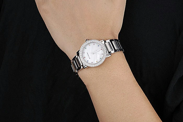 Bvlgari Solotempo Pearl Dial Diamond Bezel Stainless Steel Case And Diamonds new120717
