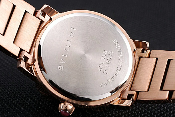 Bvlgari Solotempo Plum Dial With Diamonds Rose Gold Case And Bracelet new120718