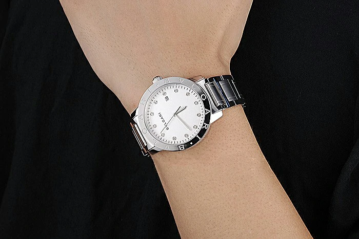 Bvlgari Solotempo White Dial With Diamonds Stainless Steel Case And Bracelet new120724