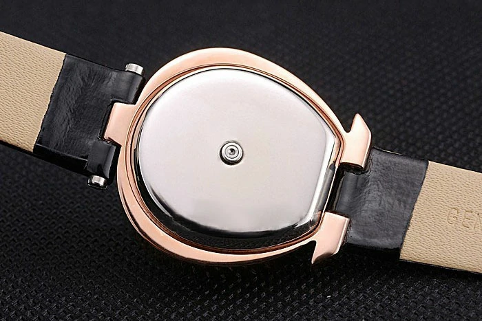 Omega Ladies Watch Sky Blue Dial Gold Case Black Leather Strap new120776