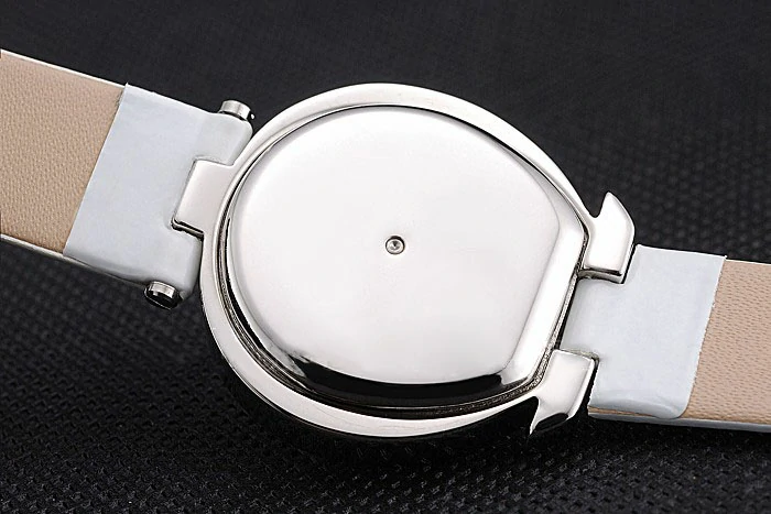 Omega Ladies Watch White Dial With Jewels Stainless Steel Case White Leather Strap new120785