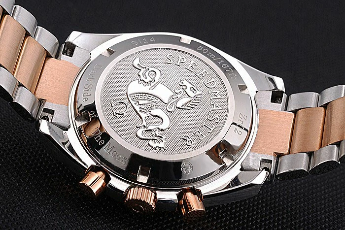 Omega Speedmaster Black Dial Gold Bezel Stainless Steel Case Two Tone Bracelet new120790