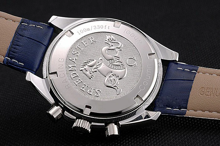 Omega Speedmaster Blue Dial Stainless Steel Case Blue Leather Strap new120795