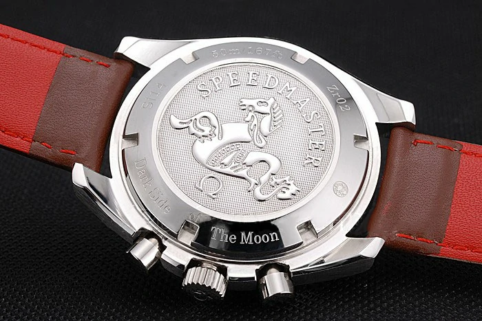 Omega Speedmaster Blue Dial Stainless Steel Case Brown Leather Strap new120796