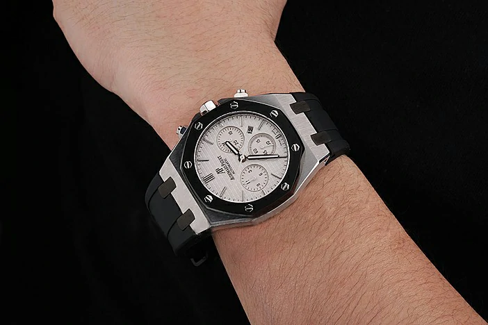 Audemars Piguet Royal Oak White Dial Stainless Steel Case Black Rubber Strap new120823