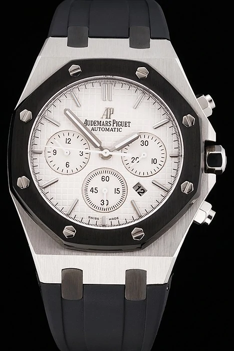 Audemars Piguet Royal Oak White Dial Stainless Steel Case Black Rubber Strap new120823