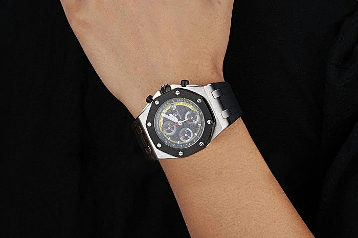 Audemars Piguet Royal Oak Offshore Black And Yellow Dial Stainless Steel Case Black Rubber Strap new120826