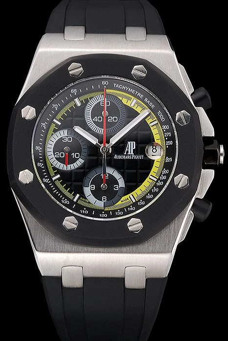 Audemars Piguet Royal Oak Offshore Black And Yellow Dial Stainless Steel Case Black Rubber Strap new120827