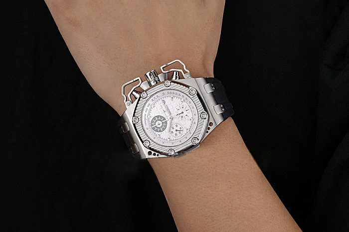 Audemars Piguet Royal Oak Offshore Survivor White Dial Stainless Steel Case Black Rubber Strap new120836