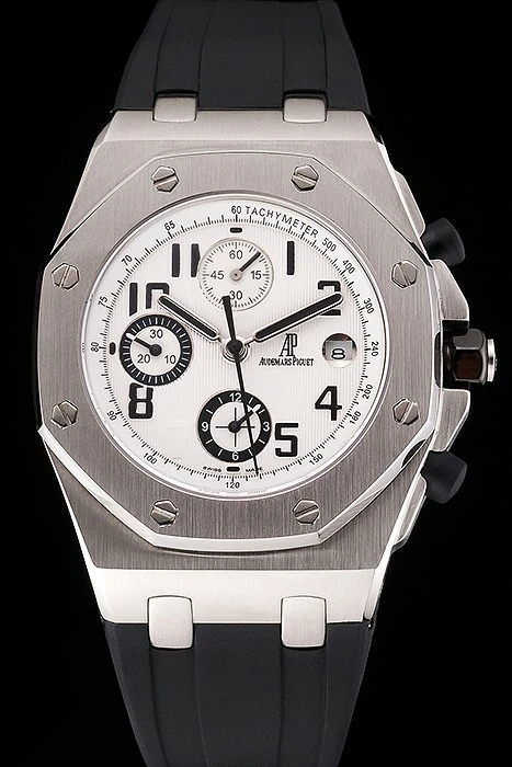 Audemars Piguet Royal Oak Offshore White Dial Stainless Steel Case Black Rubber Strap new120841