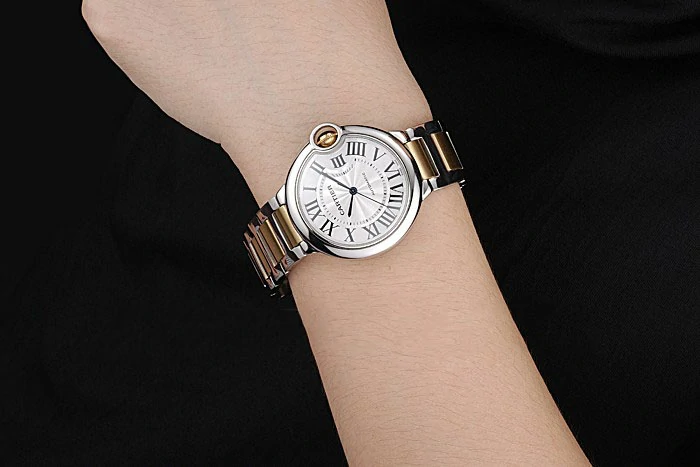 Cartier Ballon Bleu 36mm Silver Dial Stainless Steel Case Two Tone Gold Bracelet new120848