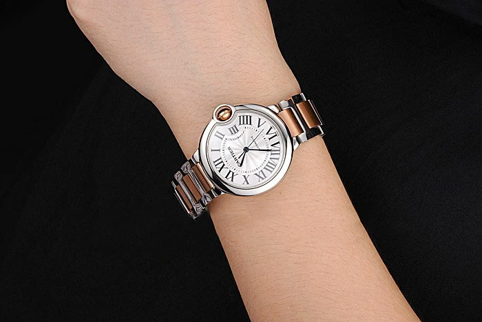 Cartier Ballon Bleu 36mm Silver Dial Stainless Steel Case Two Tone Rose Gold Bracelet new120849