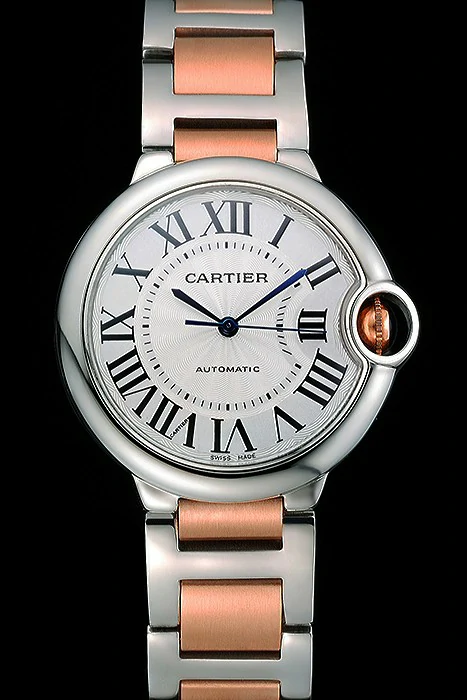 Cartier Ballon Bleu 36mm Silver Dial Stainless Steel Case Two Tone Rose Gold Bracelet new120849