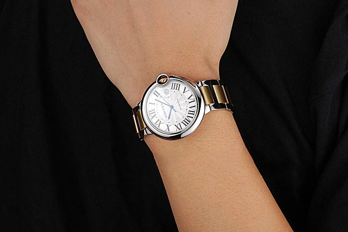 Cartier Ballon Bleu 42mm Silver Dial Stainless Steel Case Two Tone Gold Bracelet new120851