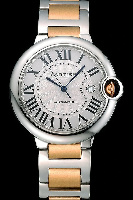 Cartier Ballon Bleu 42mm Silver Dial Stainless Steel Case Two Tone Gold Bracelet new120851